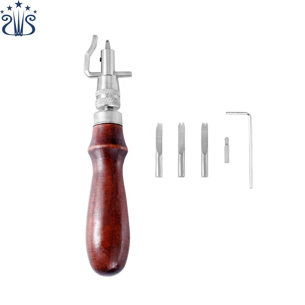 

Leather hand Craft Tools Kit 7 in 1 Multifunctional Adjustable Skiving Leather Edger Groover