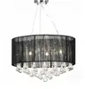 Black Drum Pendant Light Shade Crystal Ceiling Lamp Chandelier Fixture Lighting