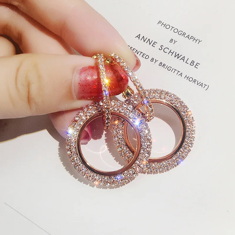 

geometric circle round letter love trendy crystal drop earrings color crystal earrings crystal hoop drop earrings, As photo