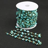 Natural Gem Stone Rosary Chain Loose Optimized Turquoise Stone Wire Wrapped Beaded Chain Copper Wire DIY Jewelry Accessories