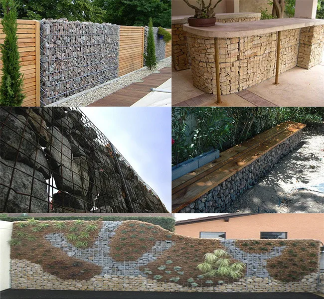 1x1x0.5m 2x1x1m Galfan Zn-Al coated galvanized italy gabion mesh basket cage