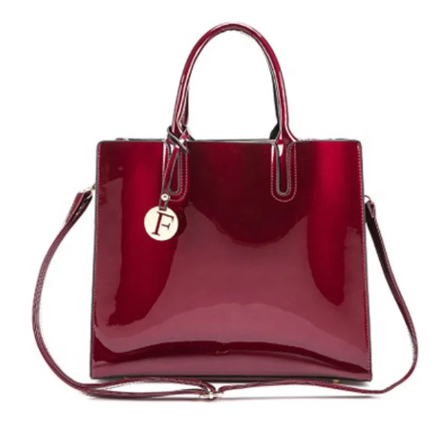 

JUNYUAN High Quality patent leather Designer Lady Hand Bag ,Evening Handbags For Women, Red,blue,black,purple