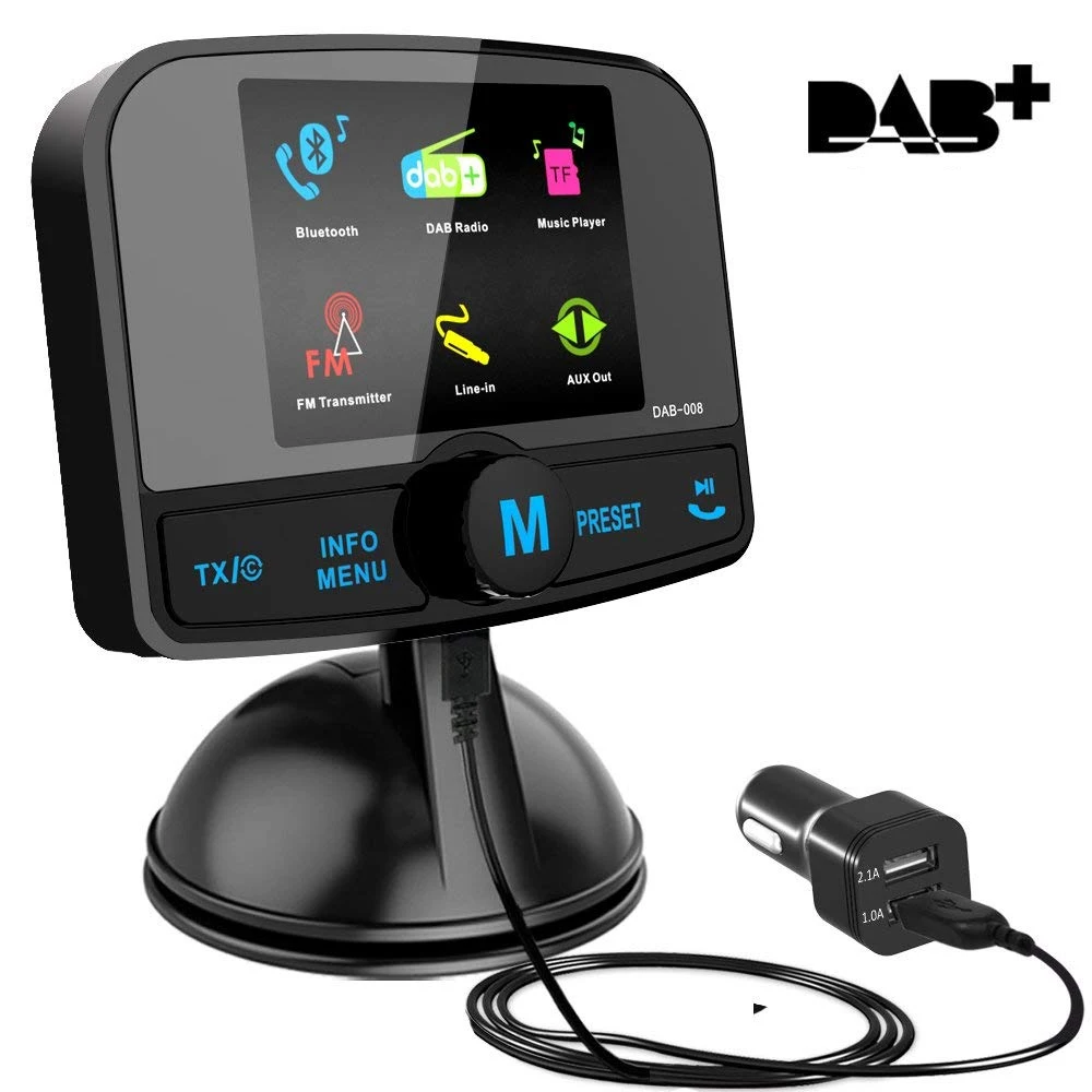 2019 hot sale 11 languages R.D.Scar DAB 2.4" Colorful Display 60 Presets Portable DAB Digital Radio in car DAB receiver for car