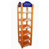 Hot popular floor standing rack pine wooden fixture coconut water bottle display rack