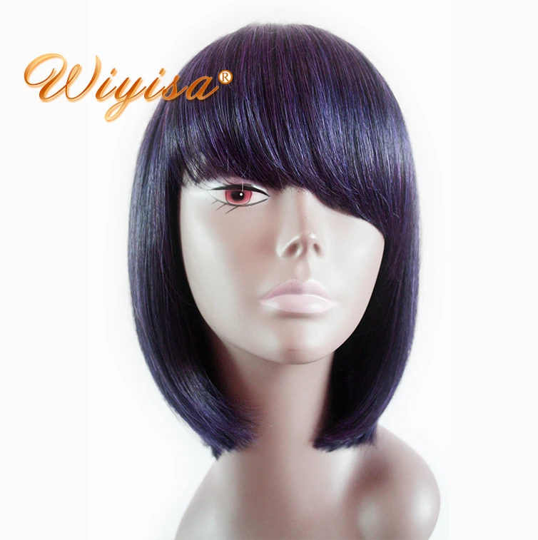 

Brazilian virgin hair wig remy hair natural black color wig straight FT-1371, N/a