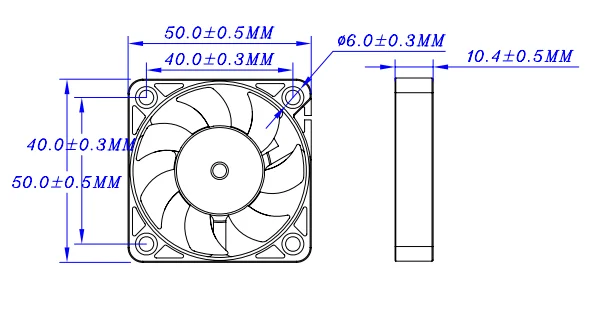 50x50x10 brushless dc fan