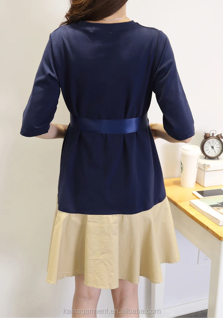 Korea Gaya Kasual Desainer Gaun Bersalin Katun Lembut Partai Dresses