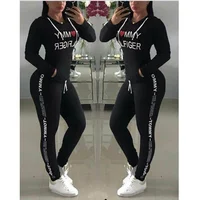 

Women Tracksuit Black Hoodies Joggers Sweatshirt Pants Set