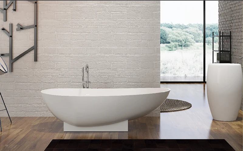 GM-8008 Italian designed solid surface artificial stone bathtub