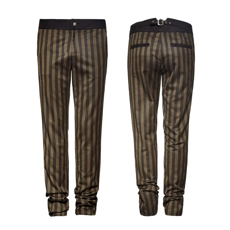 K-271PUNK RAVE High Grade Suit Woven Elegant Pants With Rugged Stripes