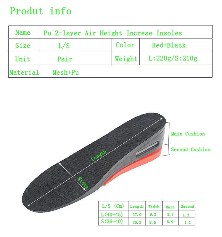 Height Boosting Insoles,Height Elevator Insole,Shoe Insert Height