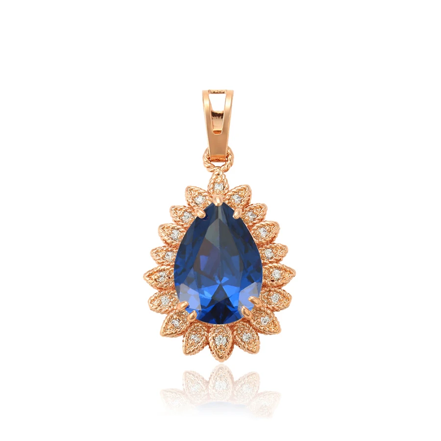 

33330 Xuping charm custom ladies jewelry water drop shaped royal design stone pendant