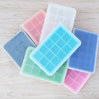

15 grid silicone ice cube trays with lid, Chine supplier wholesale food grade silicone ice molds for whiskey,Wine