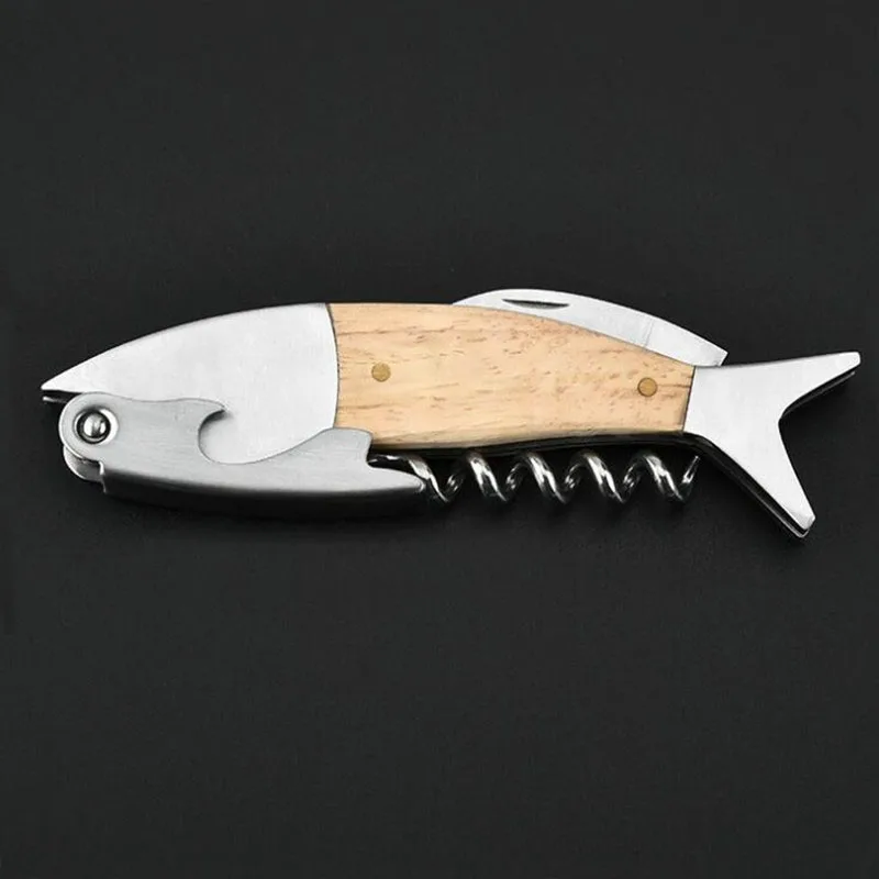 

Lightwood Fish Corkscrew Beer Bottle Opener
