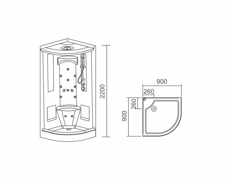 China Factory supply Complete Shower Room with Sliding Doors
