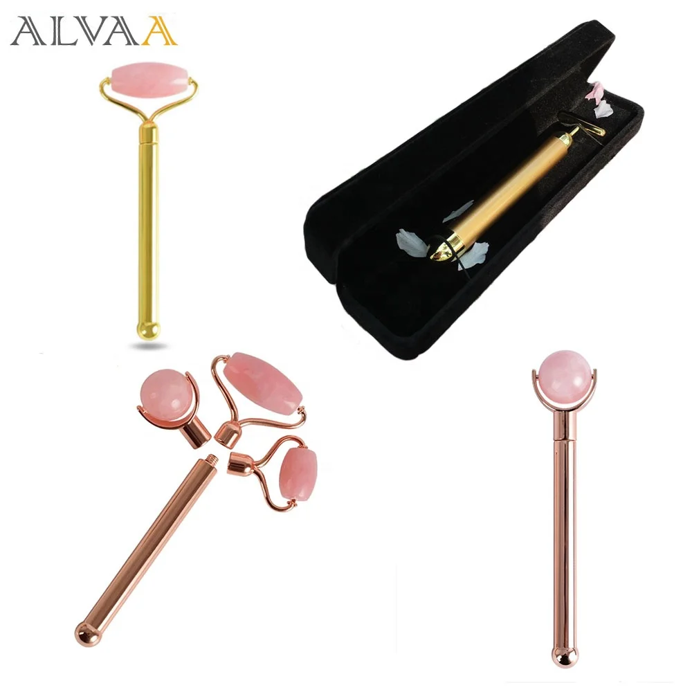 

Skin Care Face Massage Natural Jade Stick 24K Real Pure Gold Beauty Bar for Facial Massage