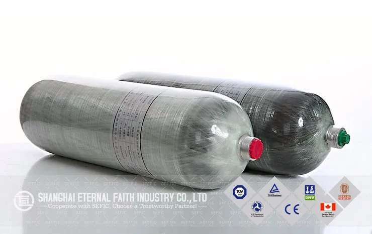 High pressure carbon fiber composite gas cylinder