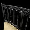 Smooth touch curved black iron balcony railings, elegant outdoor iron balcony design