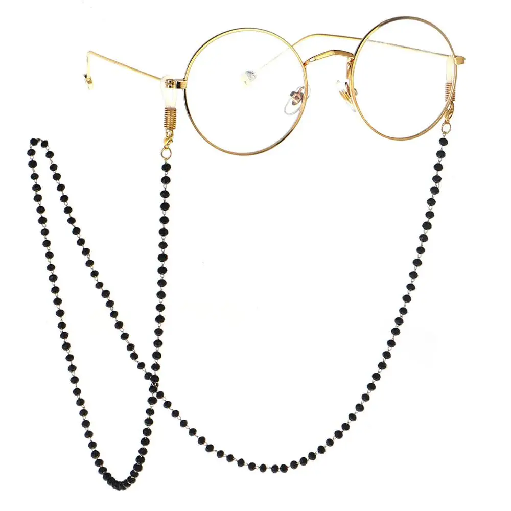 

Black Beads Portable Non Slip Eyeglasses Reading Glasses Anti-Slip Chain For Glasses