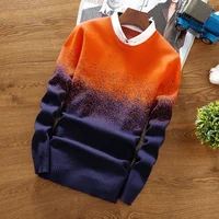 

Good Quality Crewneck Two Colors Jacquard Business Men Sweater