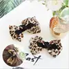 Fashion girls leopard printed bow hair clips girls hair accessories
