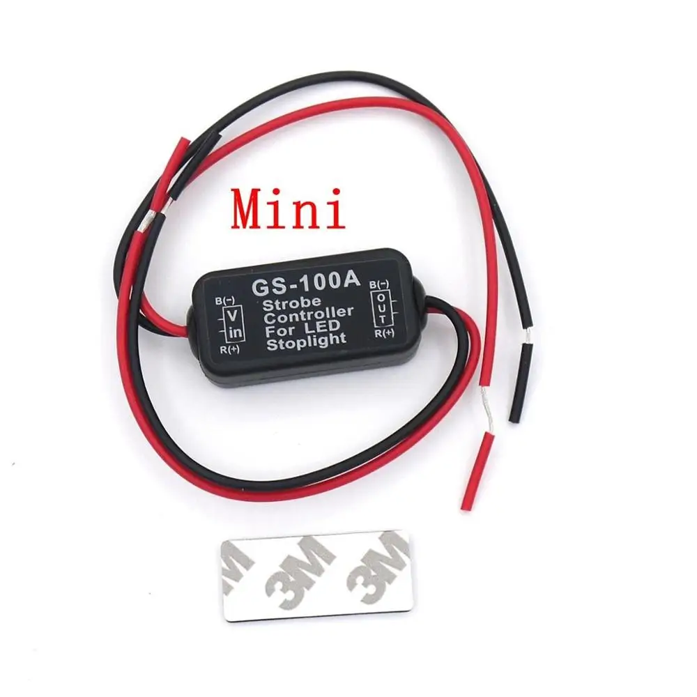Mini GS-100A LED Flash Strobe Light Flasher Controller Module for Car Brake Stop Lamp 12V-24V