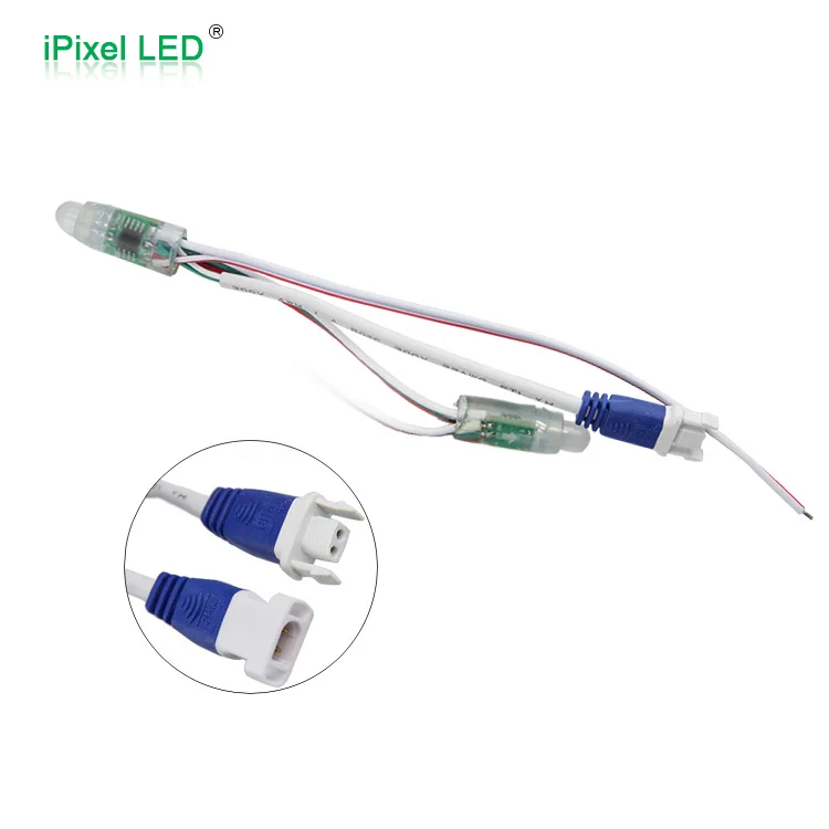 
DC5V 50 pcs/string WS2801/WS2811/UCS1903 f8 rgb led pixel light with 12mm led christmas string lights 