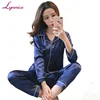 Lynmiss Wholesale plus size cute ladies sleepwear sexy 100% silk stain set pajama for women