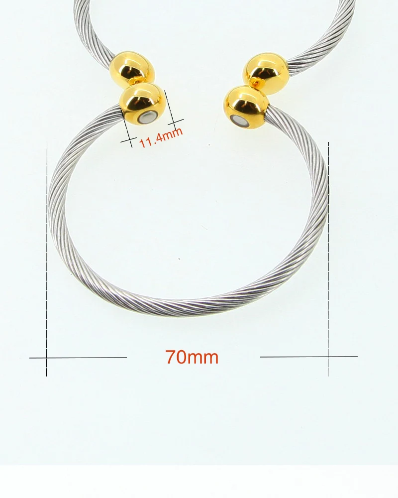 Logo Expandable Wire Gold Bangle Bracelet