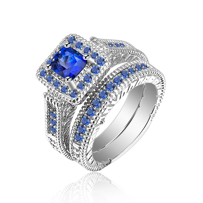 

Hotsale sterling silver jewelry rings 925 silver AAA quality CZ diamond wedding ring set for bridals