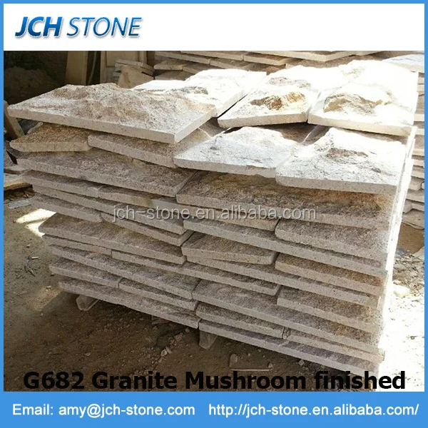 
Chinese yellow granite mushroom finished natural surface wall stone 