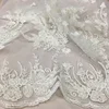 top end bridal wedding dress mesh beaded lace fabric / fancy hand beaded lace wedding fabric embroidery dress material