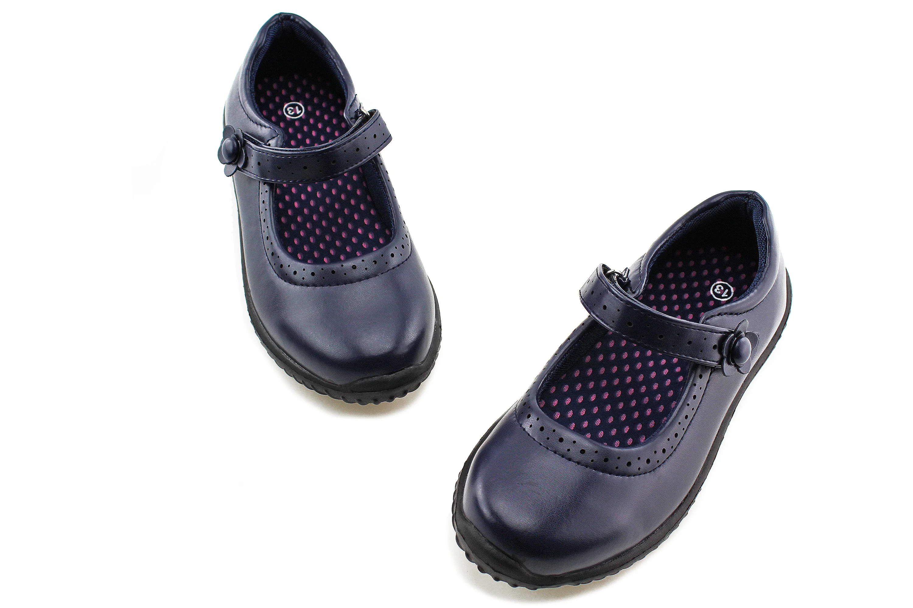 kids black school shoes uniform mary jane with classic round