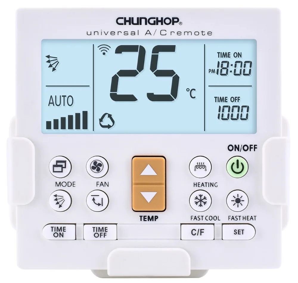 CHUNGHOP K-650E New LCD Universal Air Conditioner Remote Control LED Backlit Wall Mounted AC Control