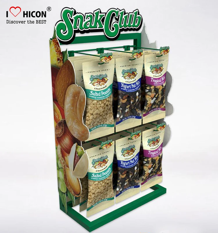 Free Design Countertop Metal 2 Layer Snack Food Potato Chip Rack