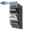Office 10 Sections Hanging Files Rack Wall Mounted Metal Mesh Document File Organizer , Black