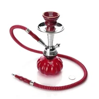 

Hot Selling Fashionable Pumpkin Glass Bottle Portable Hookah 1 Hose Red Blue Pink Green Shisha Tobacco Water Pipe EKJ H1007