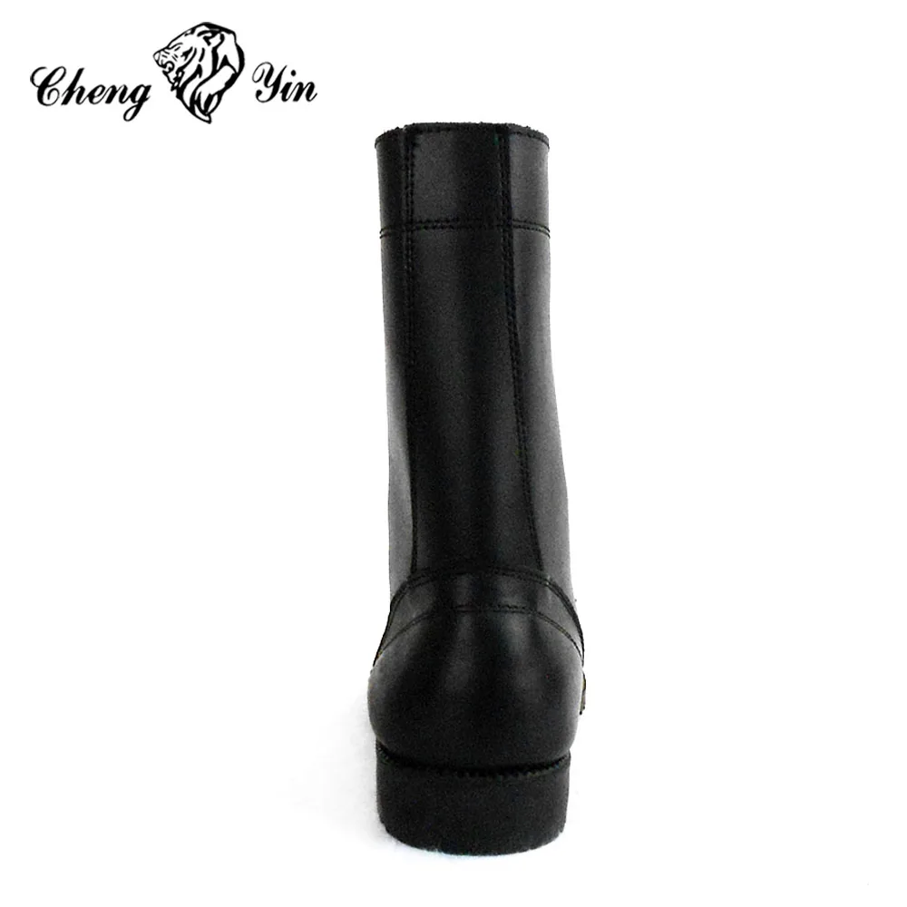 Made In China Man's Black Genuine Leather Military Boots Dubai Army