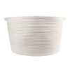 Simple cotton rope storage laundry basket with collapsible rope handle