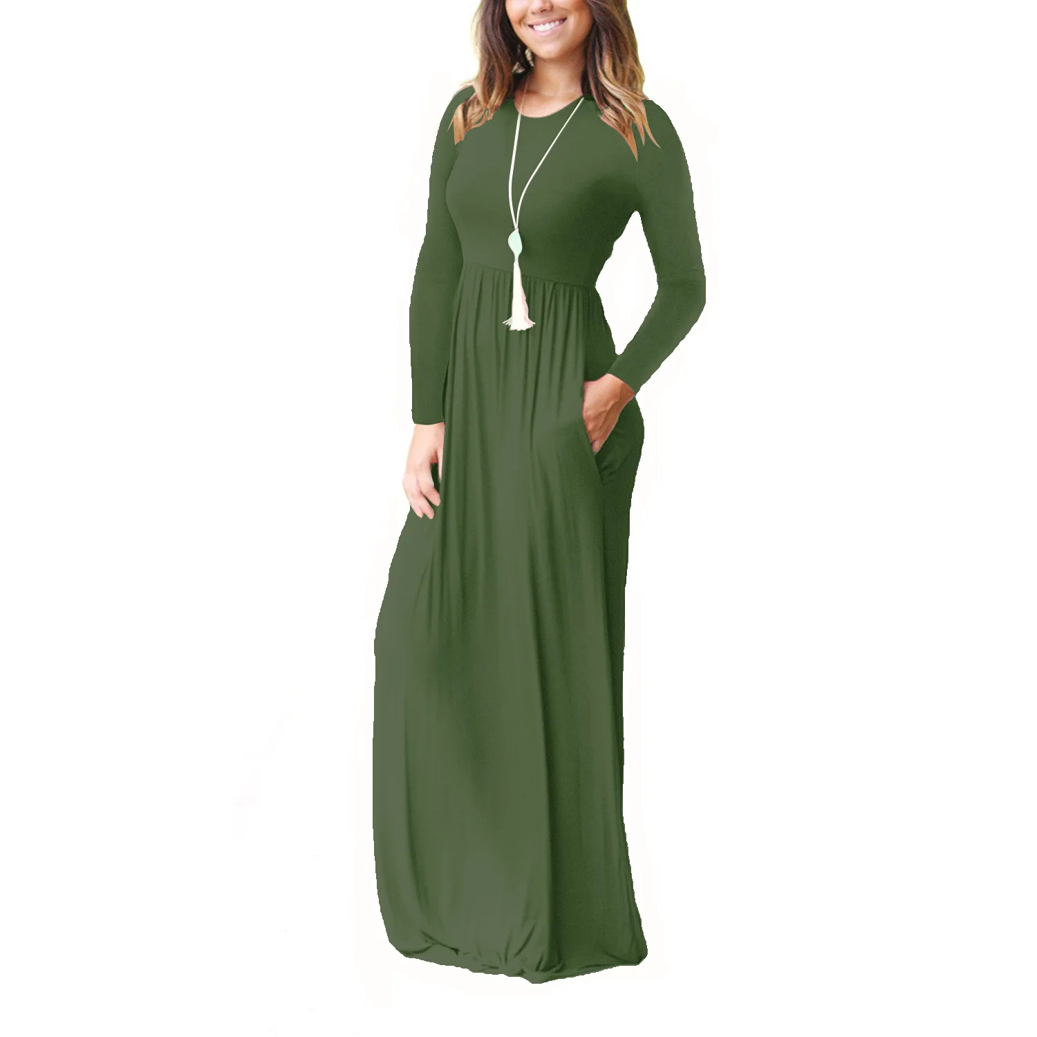 2020 Women Islamic Abaya Turkey Casual Solid Color Long Sleeves Modal ...