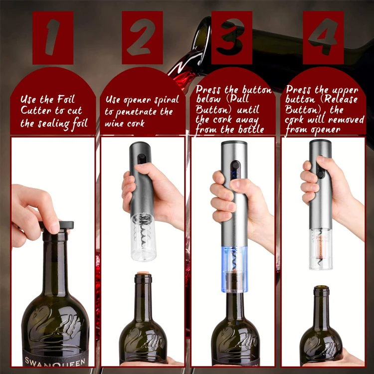 Manufacturer Electric Wine Opener Set,Rechargeable And Battery Operated