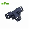 Black Plastic PE PUT T Junction 3 Way Union Tee Connector 6MM Pipe Quick Connect Hose Fitting Pneumatic
