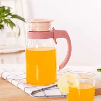 

Hot sale glass cold plastic juice water filter jug with lid and handle