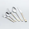 gold cutlery set customized with logo spoons forks knives stainless steel gold flatware gold cutlery