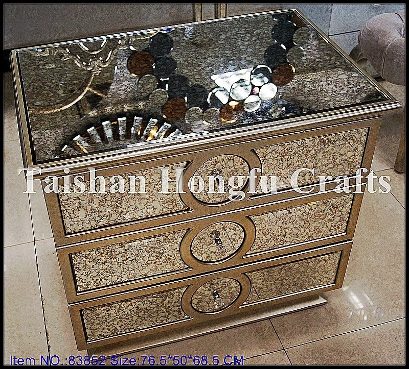 Antique Mirrored Furniture Cabinet With Drawers