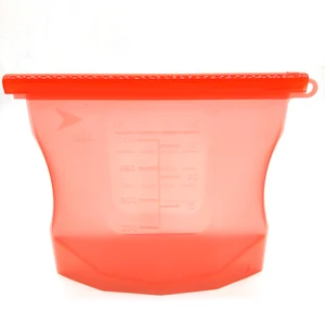 Image of Custom brand reusable silicone food bag Waterproof Silicone Ziplock storage Bag