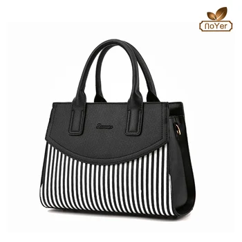 black and white striped bag