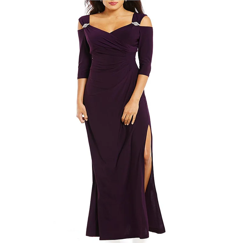 r&m richards cold shoulder gown