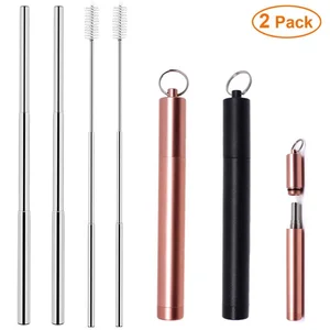 RTS Eaby hot sale Collapsible Folding Drinking Straw Pipe Bent Reusable Washable Bottle foldable straw