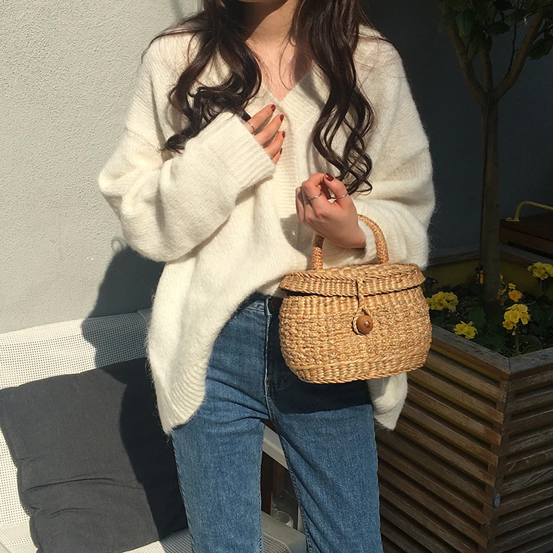 

online wholesale free size solid color 2018 new winter design loose knitted mohair women sweater, White;gay